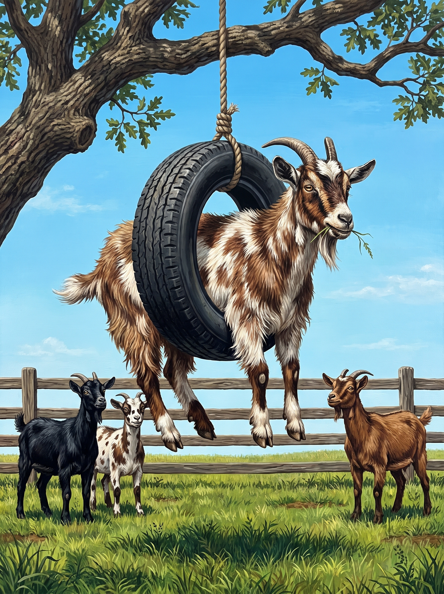 Goat in the Tyre Swing