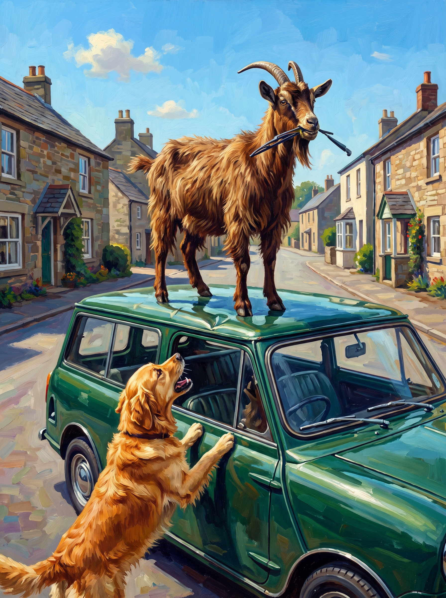 Goat on the Car