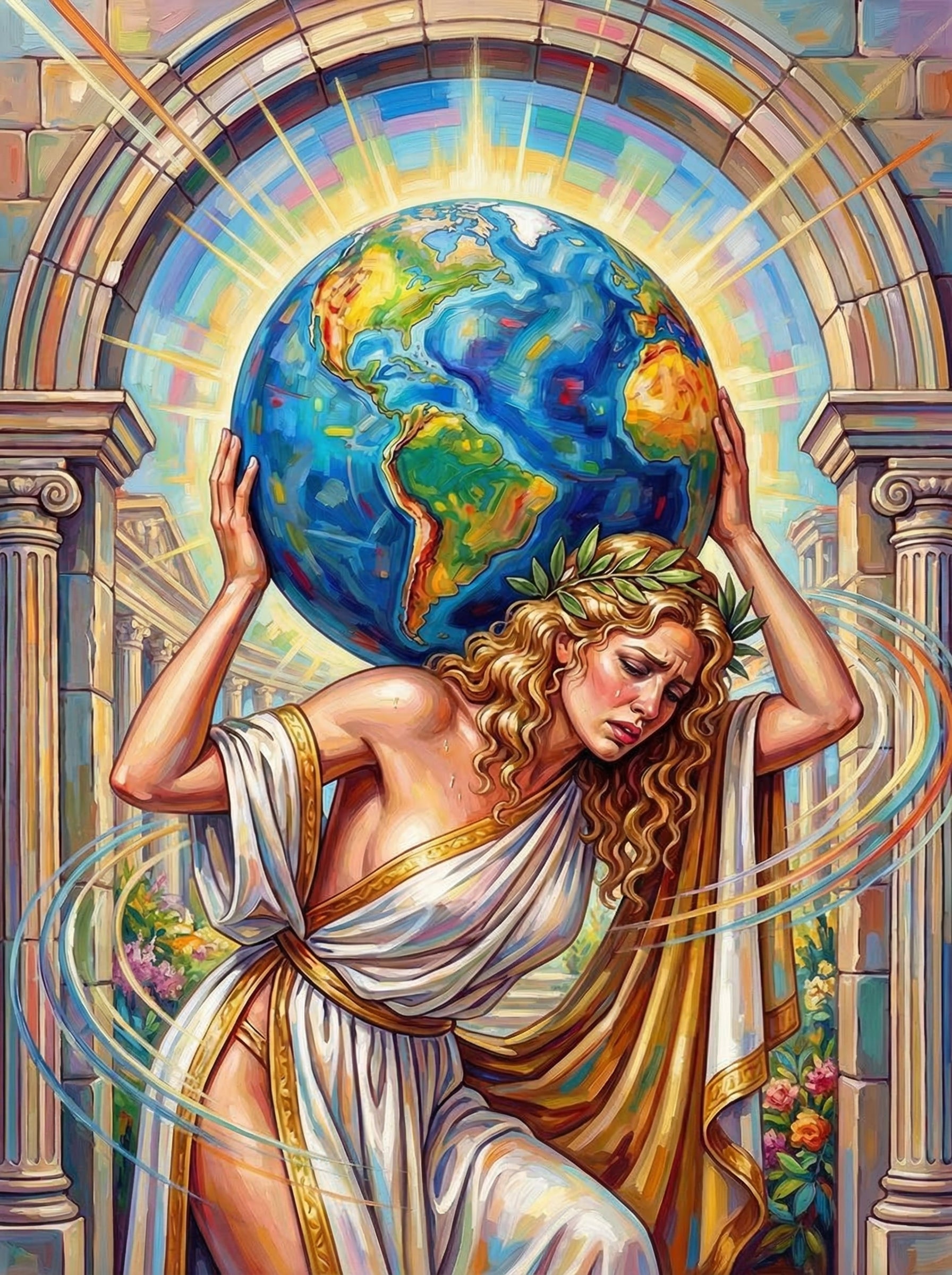 Goddess Lifting Globe (100 Color Diamond Painting) Diamond Painting kit