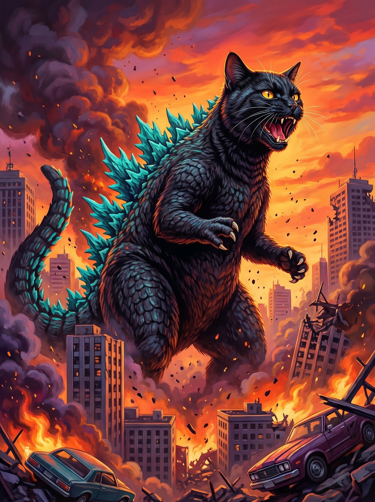 Godzilla City Monster Attack (100 Color Diamond Painting) Diamond Painting kit