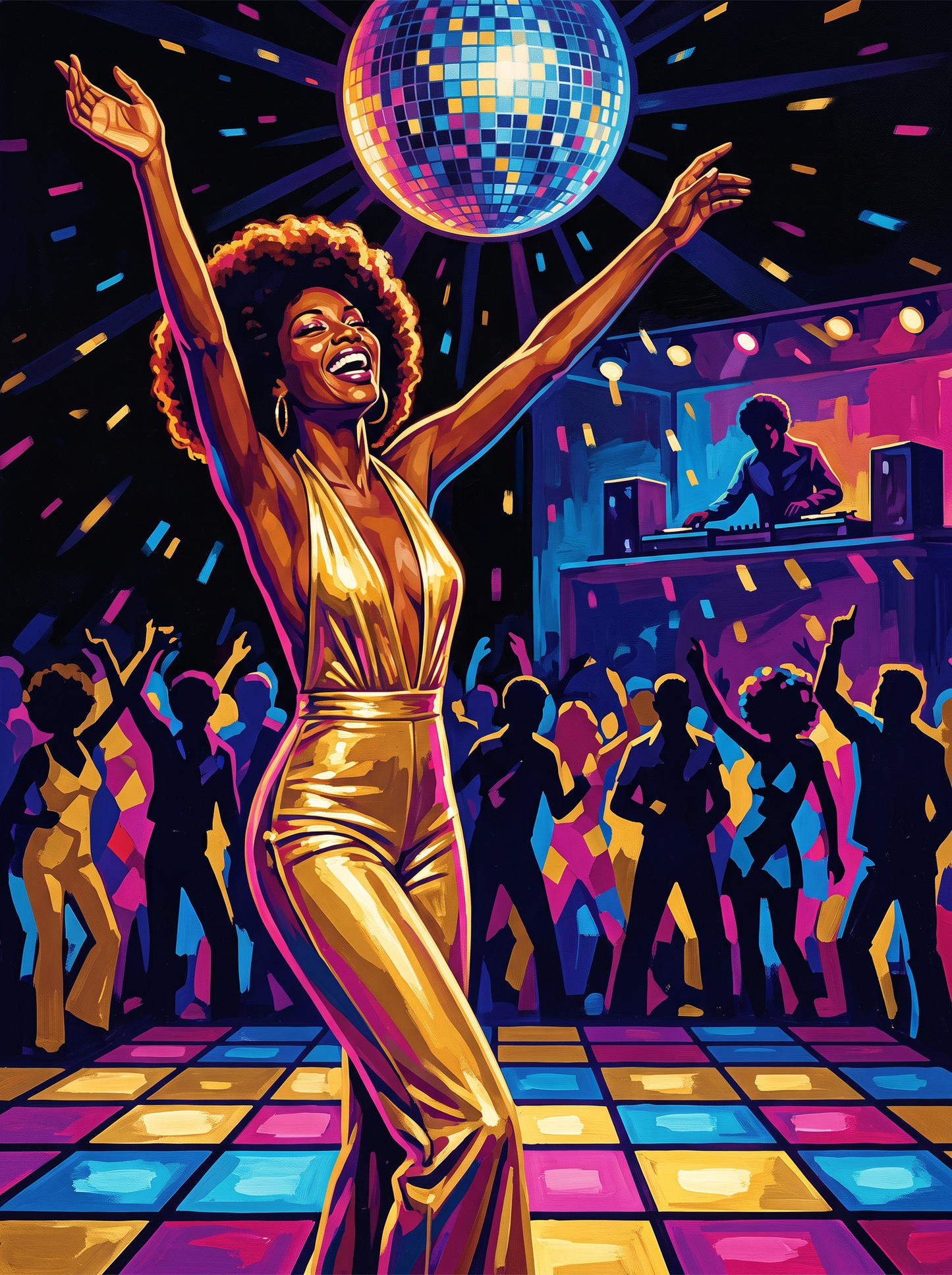 Gold Halterneck Disco Glow