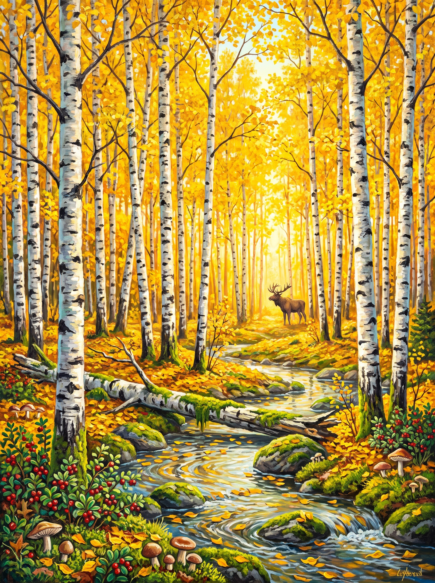 Golden Birch Wood