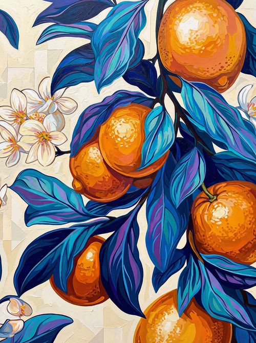 Golden Citrus Branch (Diamond Painting) Diamond Painting kit