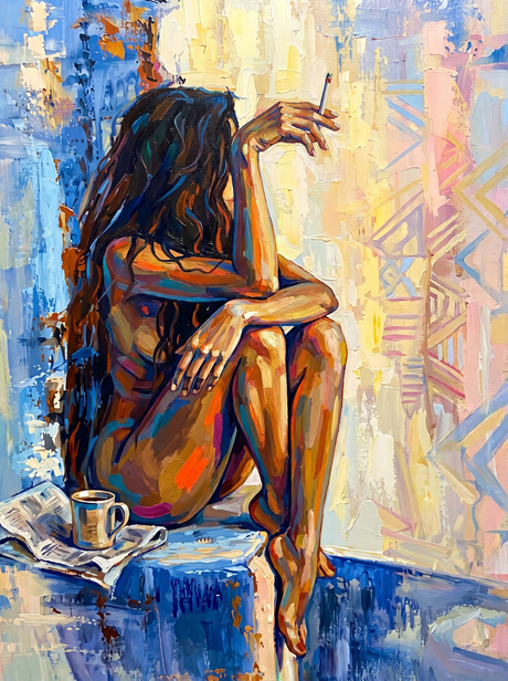 Golden Light Quiet Contemplation (100 Color Diamond Painting) Diamond Painting kit