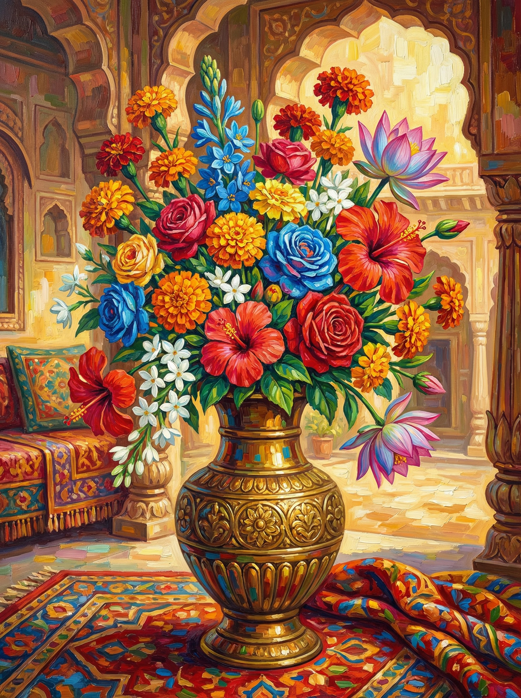 Golden Palace Arrangement (100 Color Diamond Painting) Diamond Painting kit