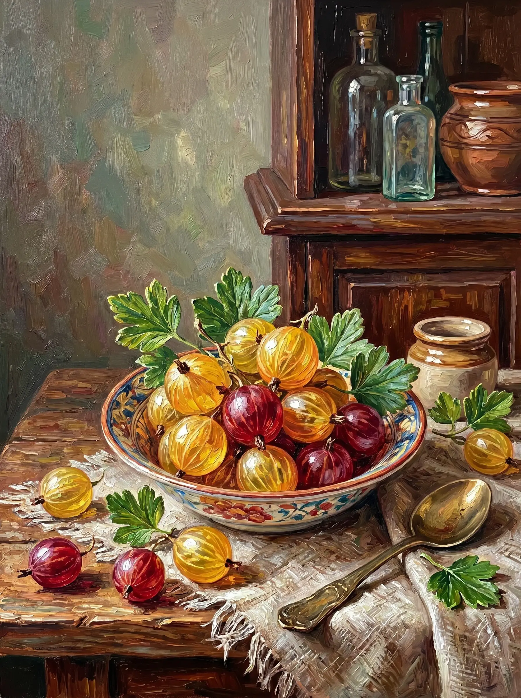 Gooseberry Bowl Still Life (Diamond Painting)