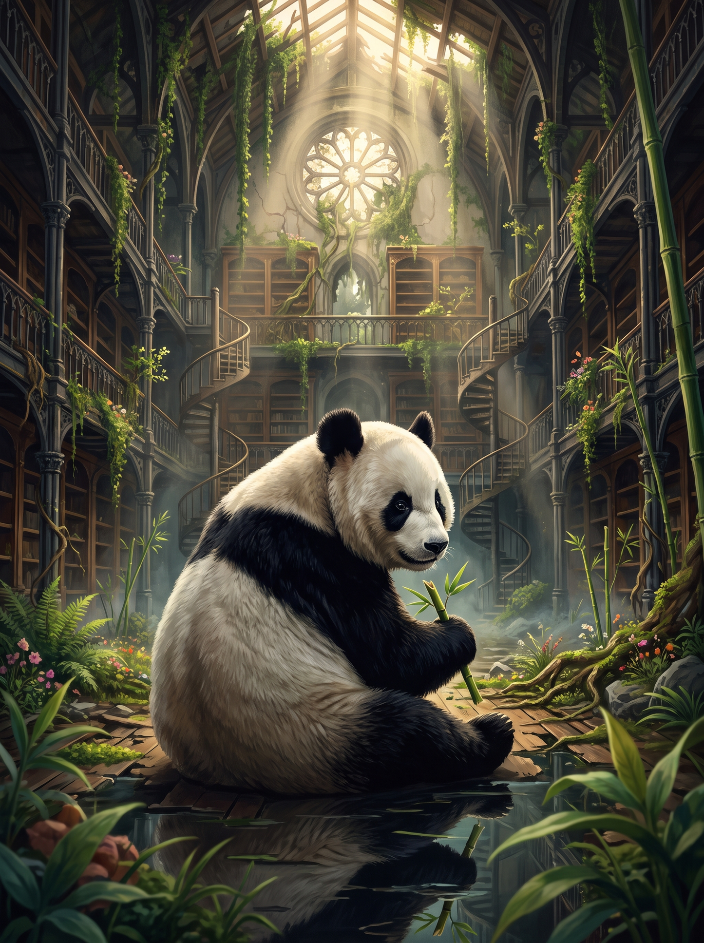 Gothic Library Panda