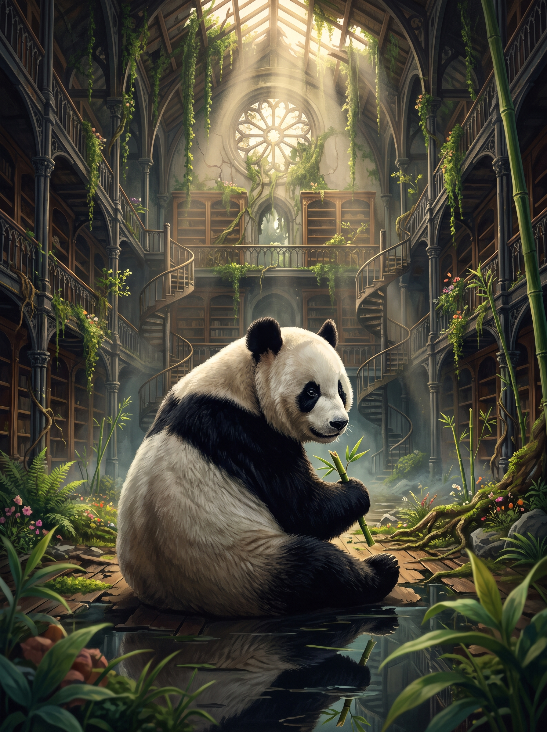 Gothic Library Panda