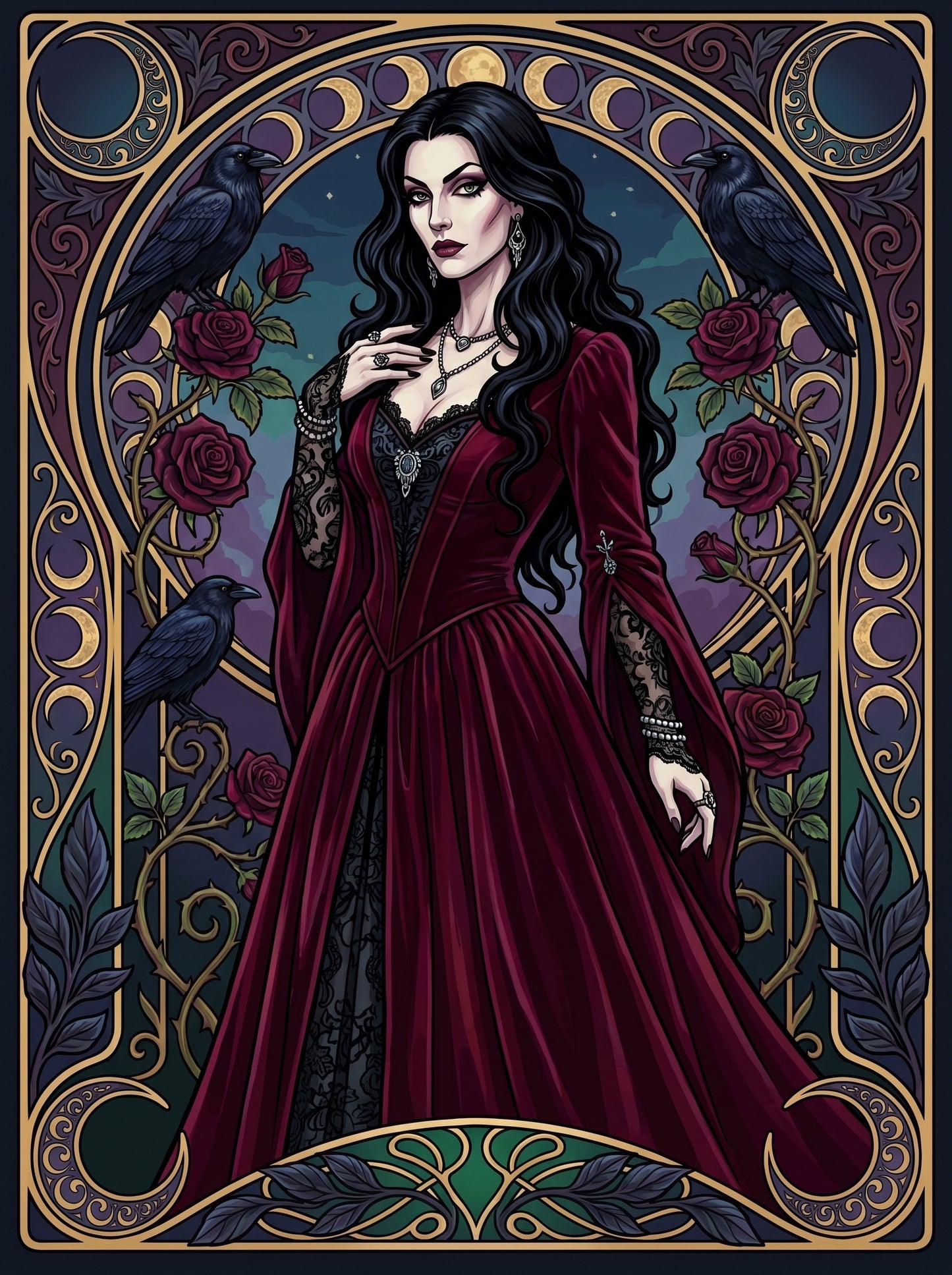 Gothic Rose Raven Maiden (80 Colors)