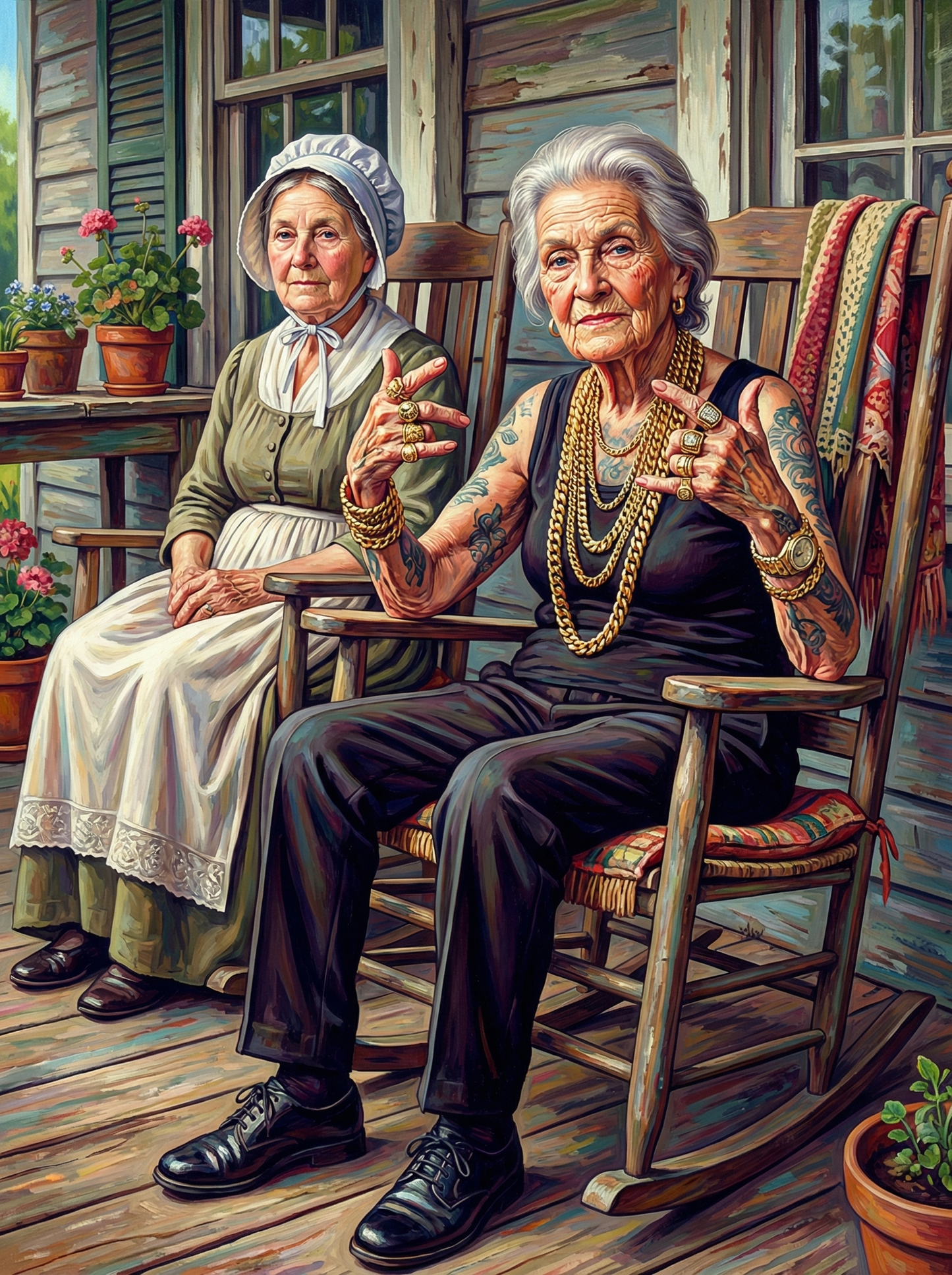 Graceful Elders Peace Sign (100 Color Diamond Painting) Diamond Painting kit
