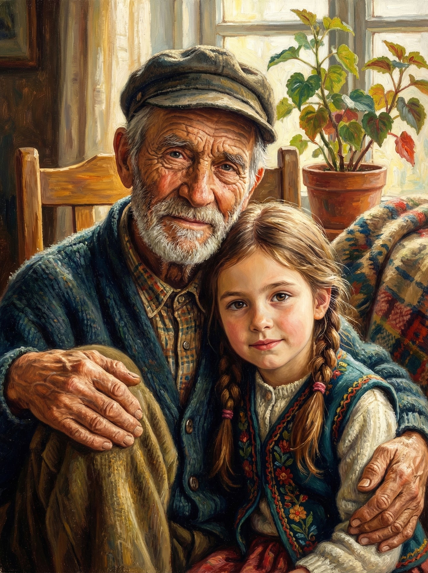 Grandfather Granddaughter Bond (100 Color Diamond Painting) Diamond Painting kit