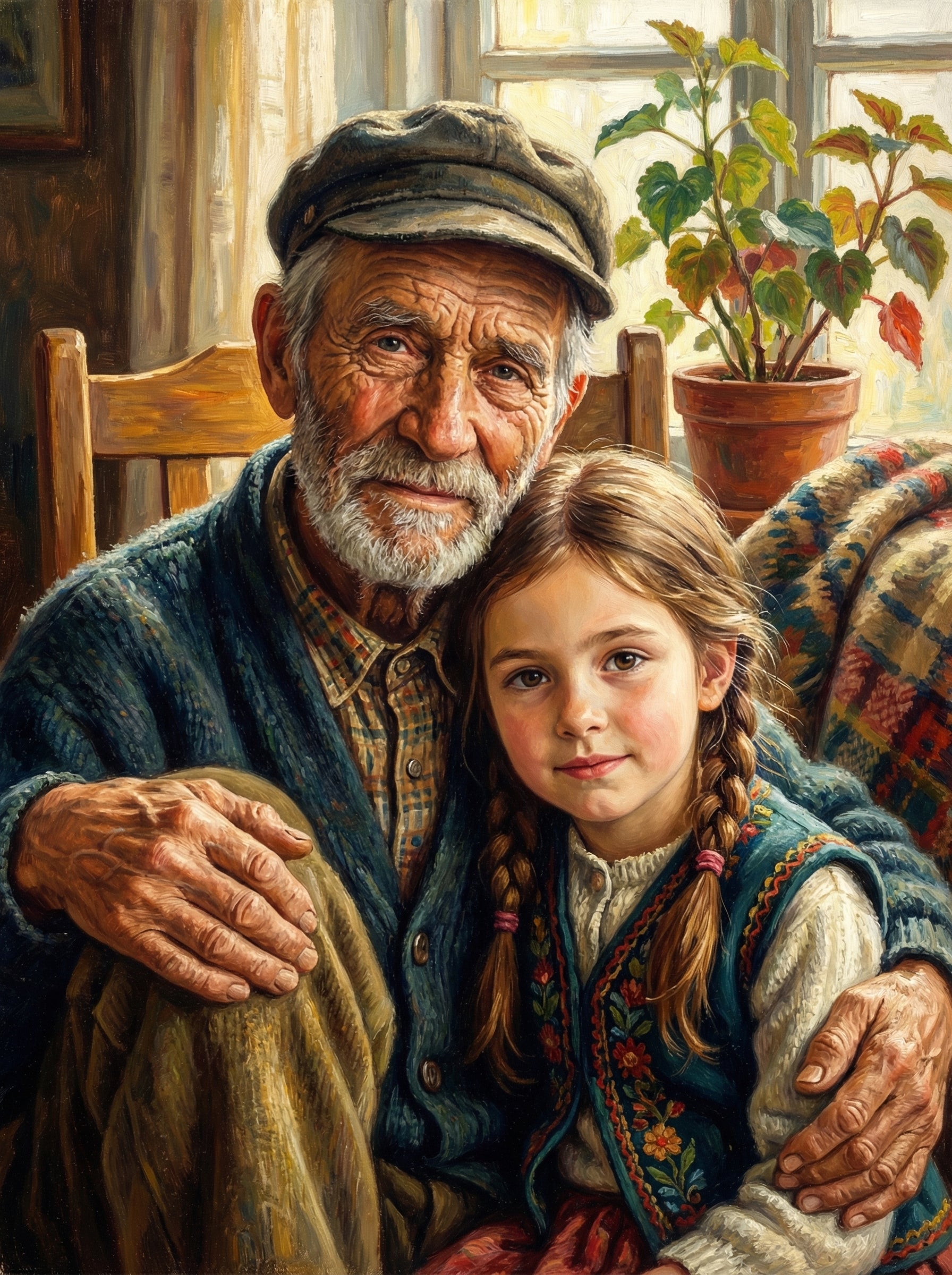 Grandfather Granddaughter Bond (100 Color Diamond Painting) Diamond Painting kit