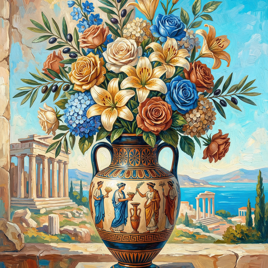 Greek Amphora Coastal Bouquet