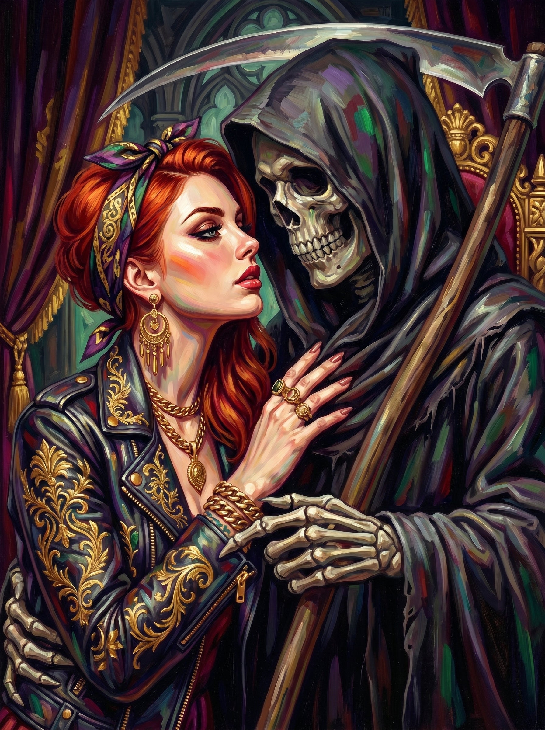 Grim Reaper Seduction (150 Color Diamond Painting)