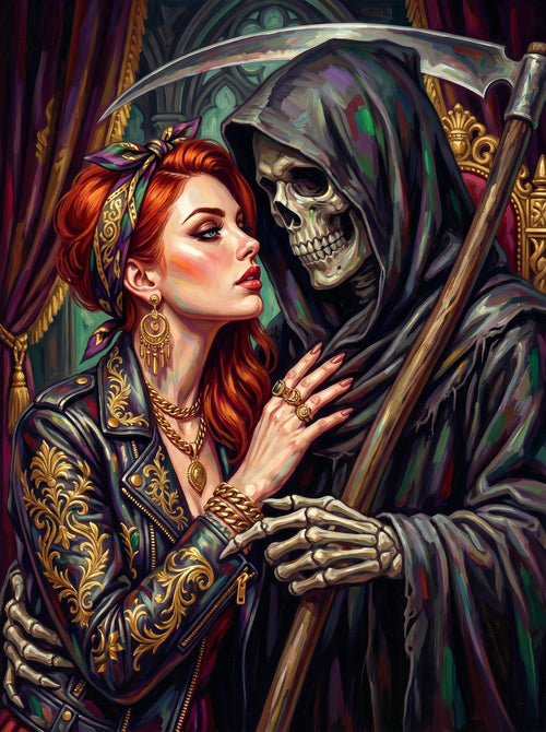 Grim Reaper Seduction (150 Color Diamond Painting)
