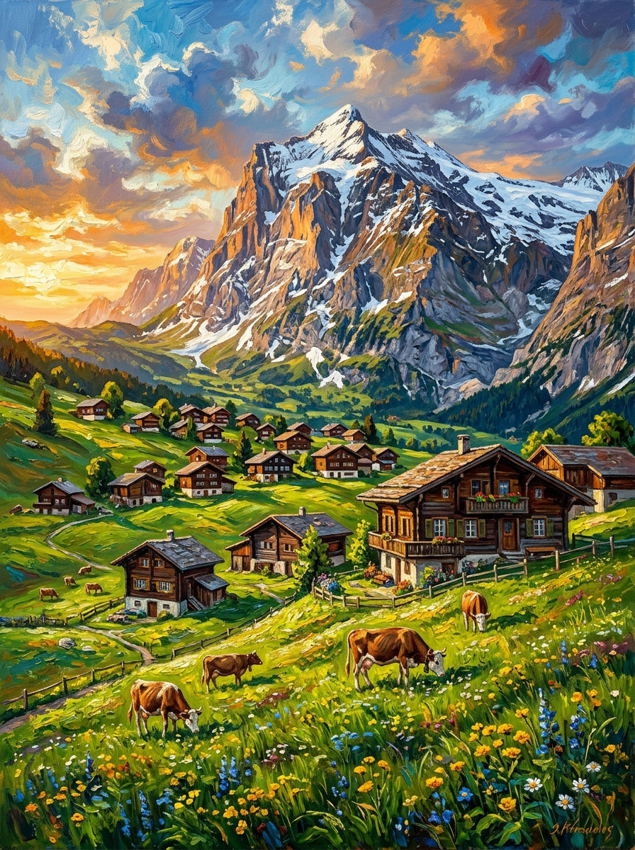 Grindelwald Alpine (150 Color Diamond Painting)