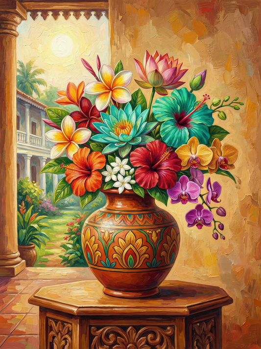 Hacienda Courtyard Flowers (Diamond Painting) Diamond Painting kit
