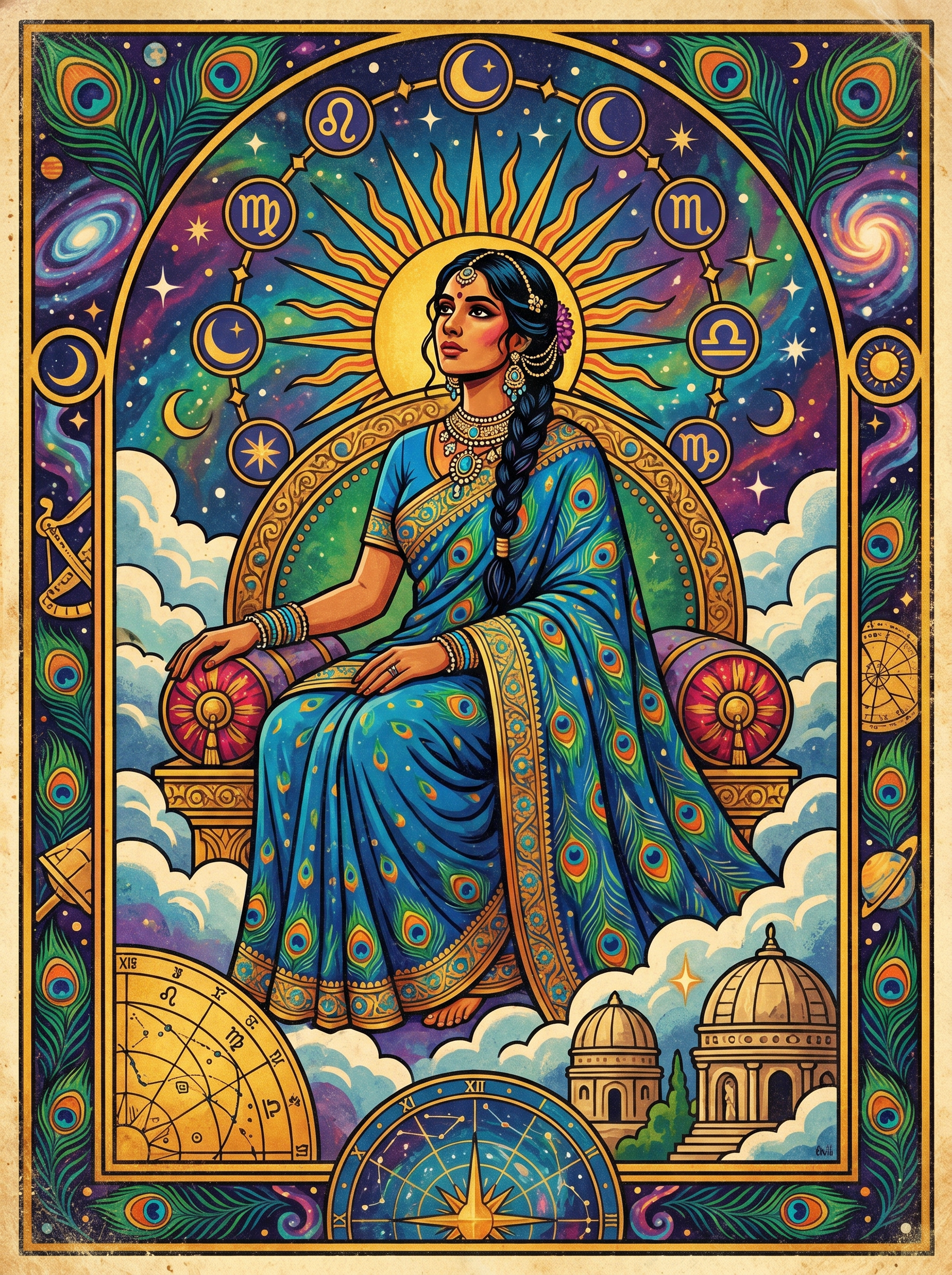Haloed Madonna Clouds (150 Color Diamond Painting)