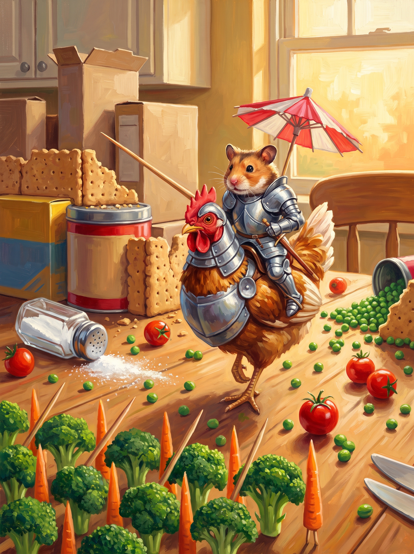 Hamster Knight vs Broccoli