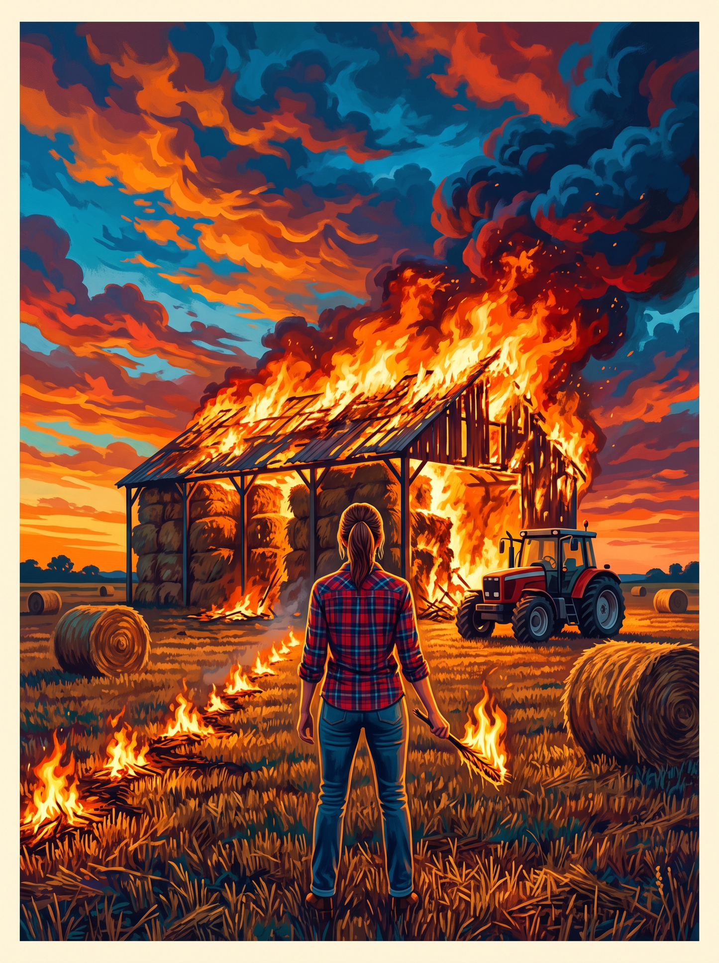 Harvest Barn Burning