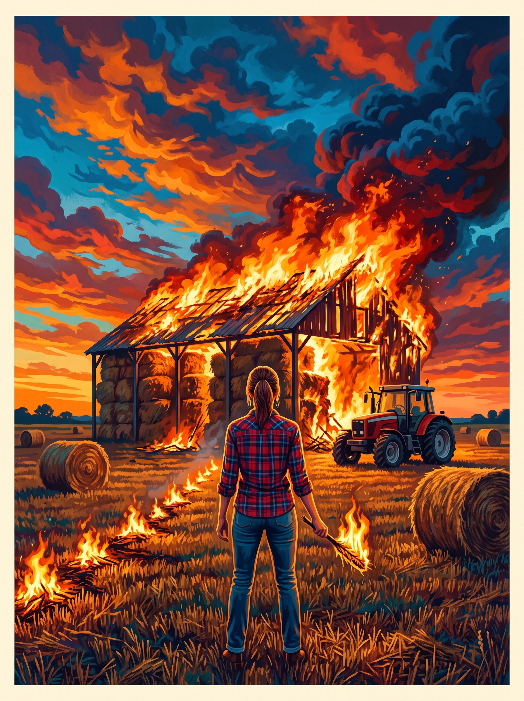 Harvest Barn Burning