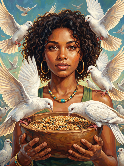 Harvest Maiden Grain Bowl (150 Color Diamond Painting)