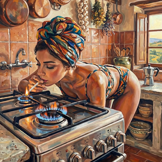 Headwrap Cigarette Stove (150 Color Diamond Painting)