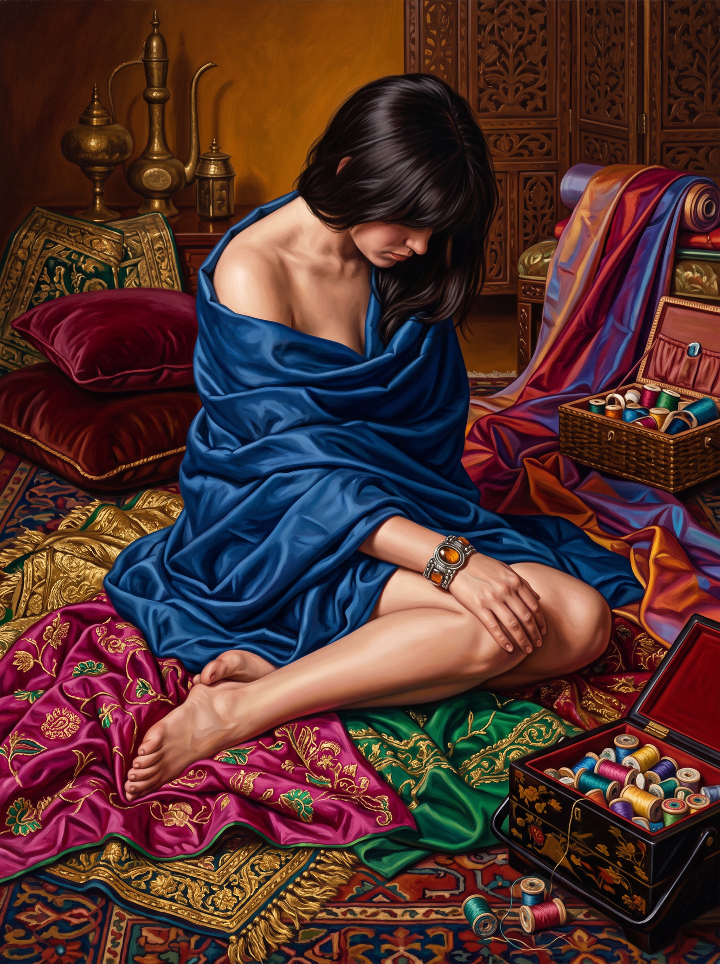 Heap of Embroidered Silk