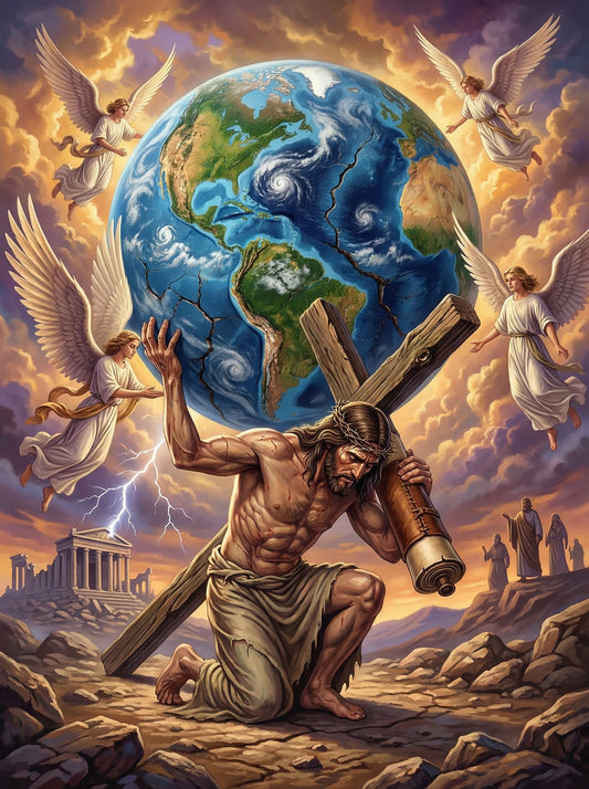 Jesus Carrying the World (150 Color Diamond Painting)