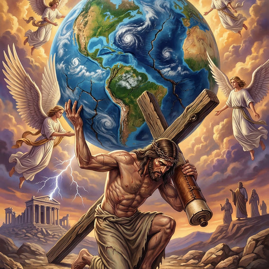 Jesus Carrying the World (150 Color Diamond Painting)