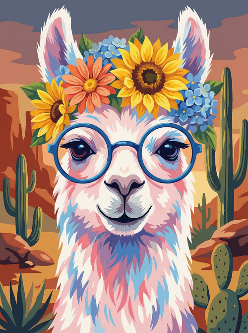 Sunlit Desert Llama (Diamond Painting) Diamond Painting kit