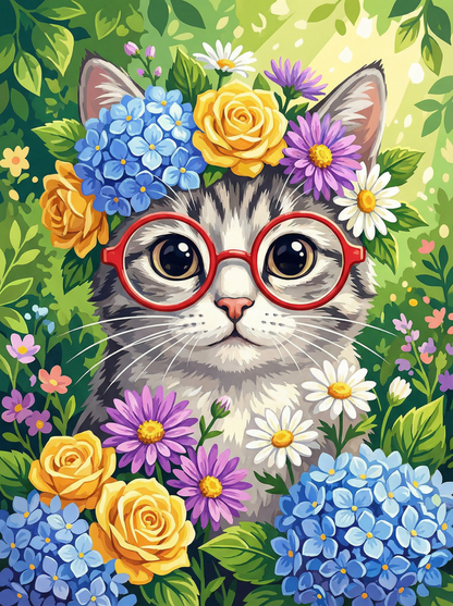 Floral Whisker Muse (100 Color Diamond Painting) Diamond Painting kit