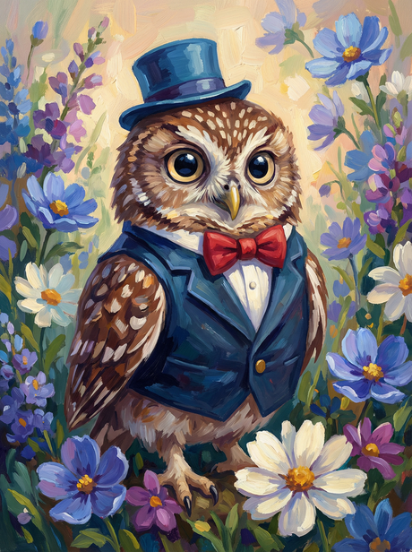 Dapper Garden Owl (Diamond Painting) Diamond Painting kit