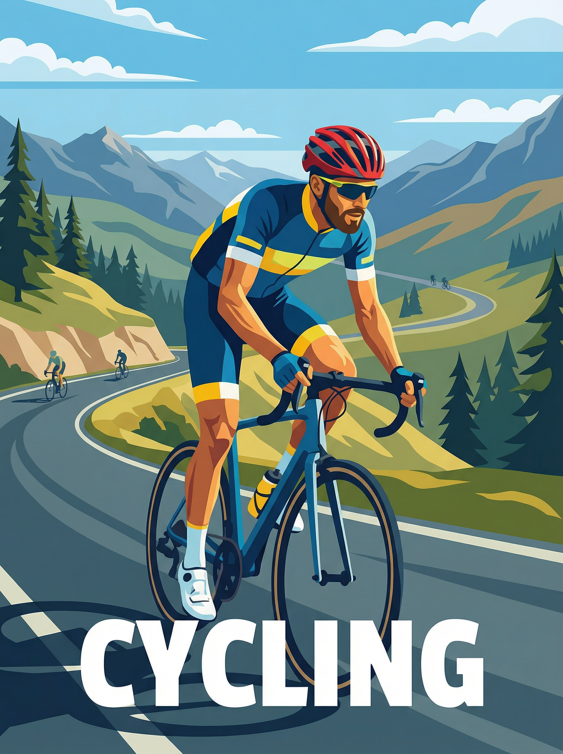 Cycling Alpine Run (Diamond Painting)