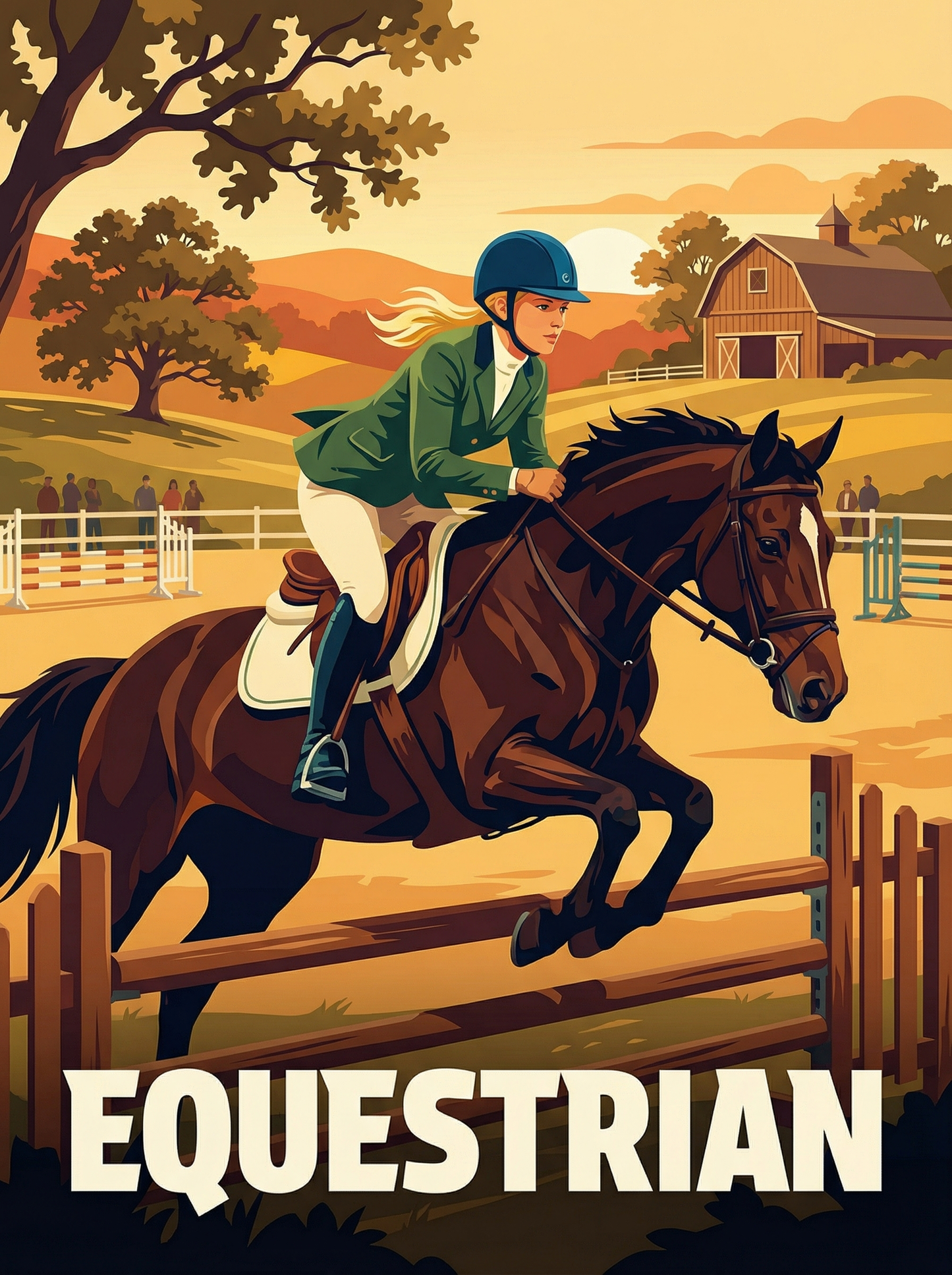 Equestrian Valley Jump (Diamond Painting)