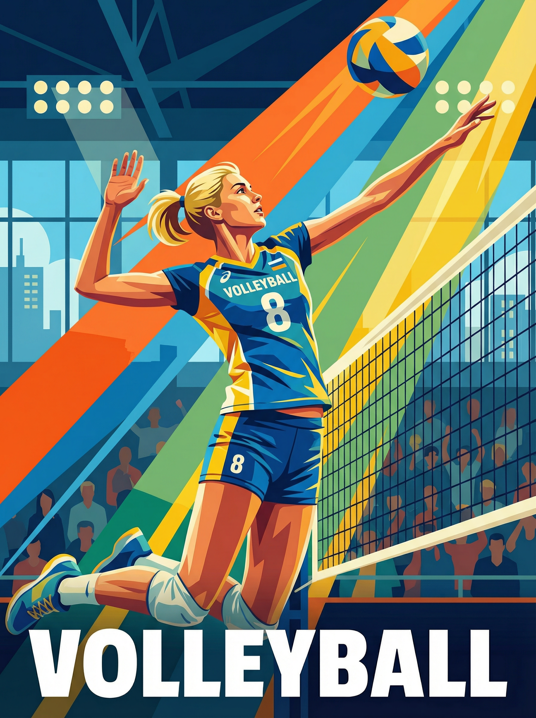 Volleyball Sky Spike (Diamond Painting) Diamond Painting kit