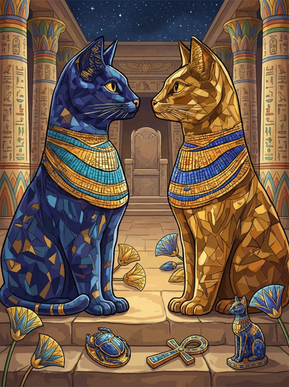 Twin Bastet Guardians (Diamond Painting) Diamond Painting kit