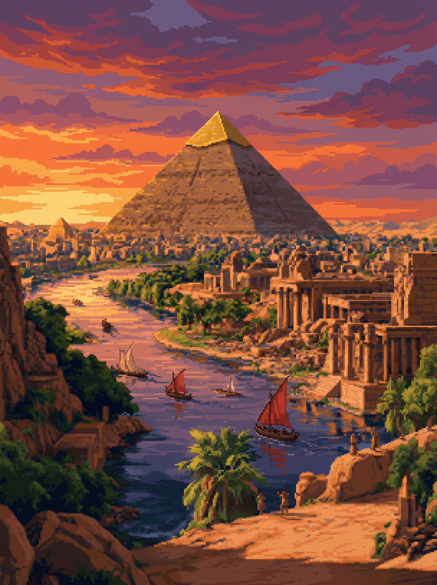 Golden Pyramid of Giza (Diamond Painting) Diamond Painting kit