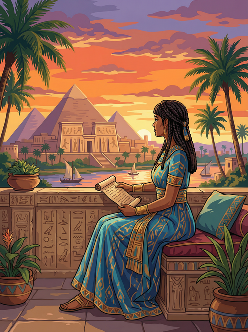 Egyptian Sunset Scholar (Diamond Painting) Diamond Painting kit