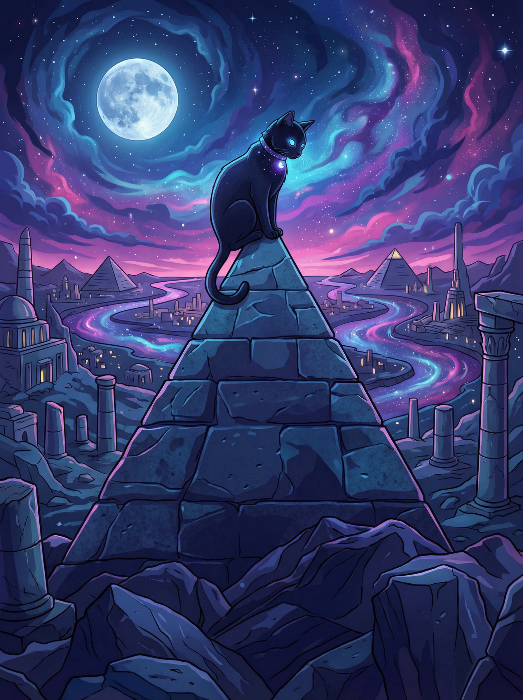 Cosmic Moon Cat