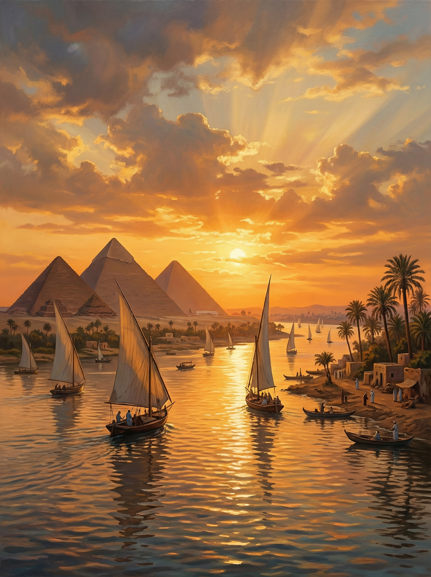 Golden Nile Sunset (Diamond Painting) Diamond Painting kit