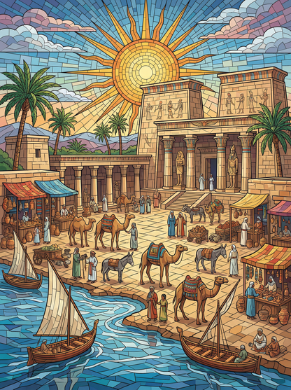 Egypt Sunlit Marketplace (Diamond Painting) Diamond Painting kit