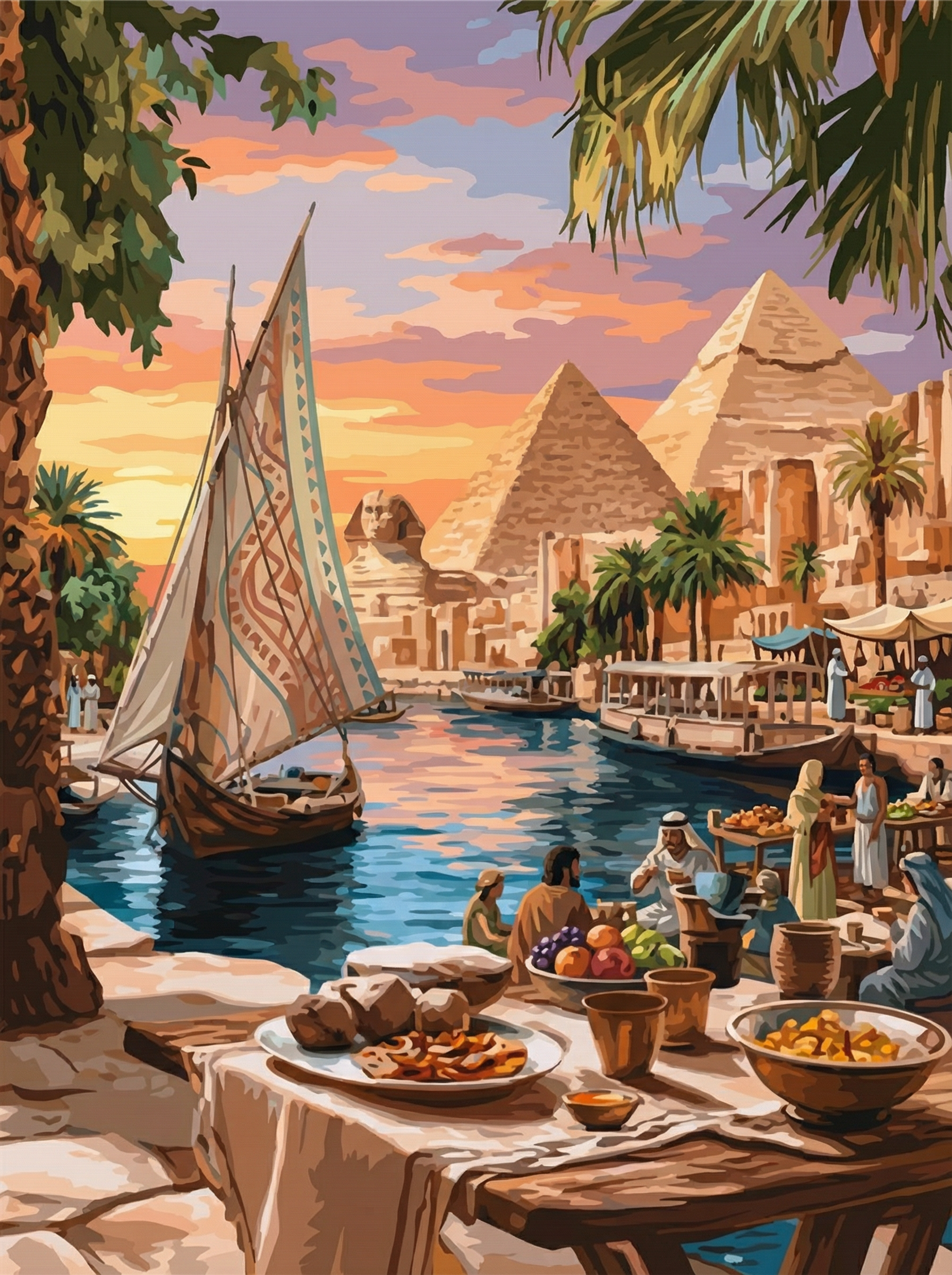 Egypt Riverside Bazaar (Diamond Painting) Diamond Painting kit