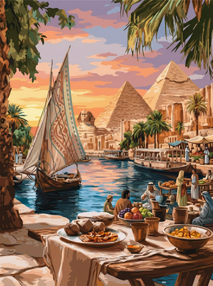 Egypt Riverside Bazaar (Diamond Painting) Diamond Painting kit
