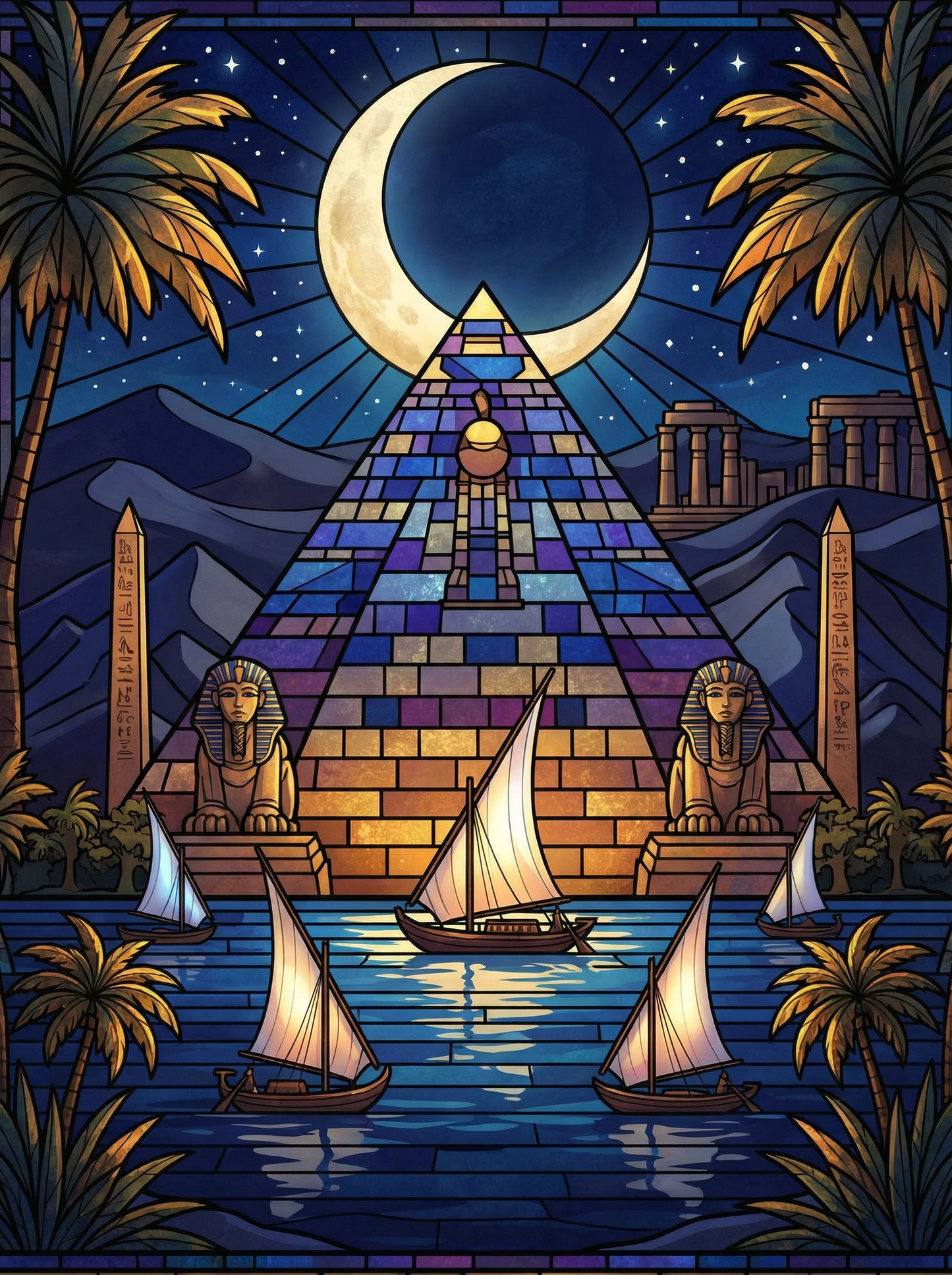 Moonlit Pyramid Voyage (Diamond Painting) Diamond Painting kit