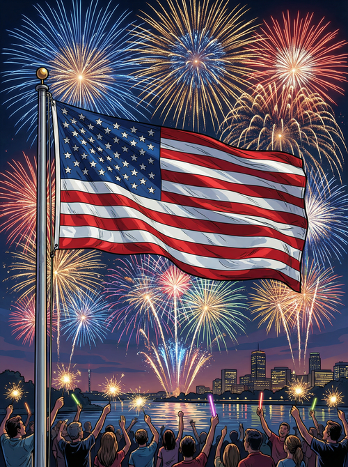 Stars and Stripes Fireworks (Diamond Painting) Diamond Painting kit