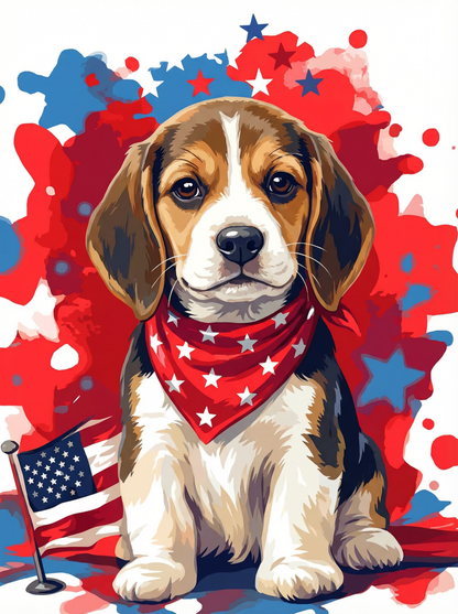 Patriotic Beagle Puppy
