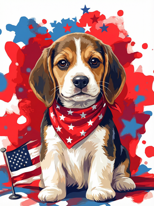 Patriotic Beagle Puppy