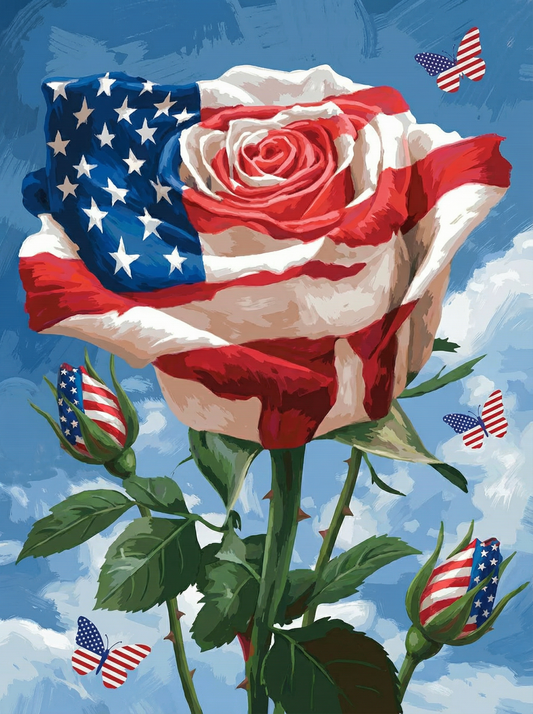 American Rose Bloom (Diamond Painting)