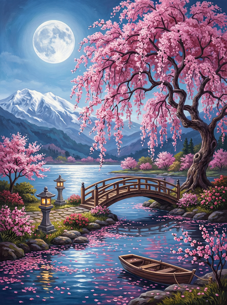 Mountain River Crossing Paint by Numbers kit